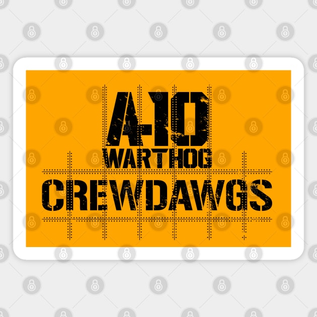 A-10 Warthog Crewdawgs Black Print Magnet by CreativeWear